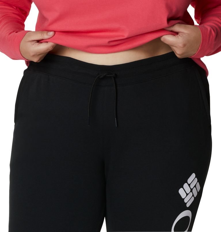 Women's Columbia Logo Fleece Jogger Black | Plus Size CA-W04LC